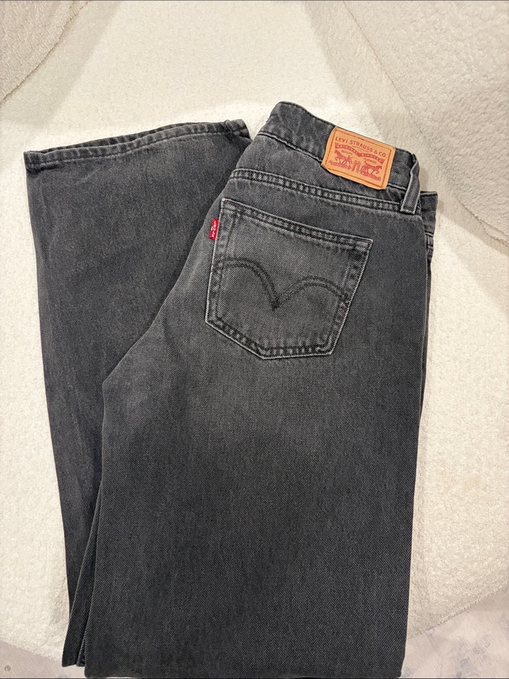 Levi's Wide-Leg Washed Black Denim Jeans
